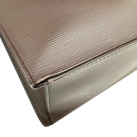 Louis Vuitton Epi Sac Plat Bag Handbag Vertical Leather Mocha Brown - Picture 8 of 10